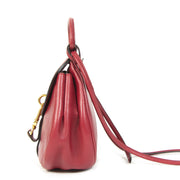 Authentieke Tweedehands Delvaux Dark Red Cerceau Mini Crossbody Bag juiste prijs veilig online shoppen luxe merken webshop winkelen Antwerpen België mode fashion