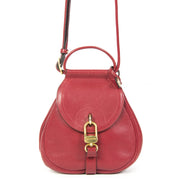 Authentieke Tweedehands Delvaux Dark Red Cerceau Mini Crossbody Bag juiste prijs veilig online shoppen luxe merken webshop winkelen Antwerpen België mode fashion
