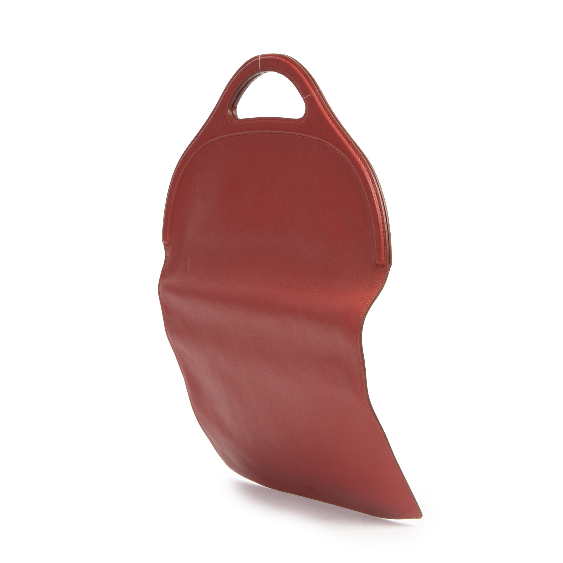 Authentieke Tweedehands Delvaux Red Fold Over Clutch designer bags fashion luxury vintage webshop safe secure online shopping designer high end brands