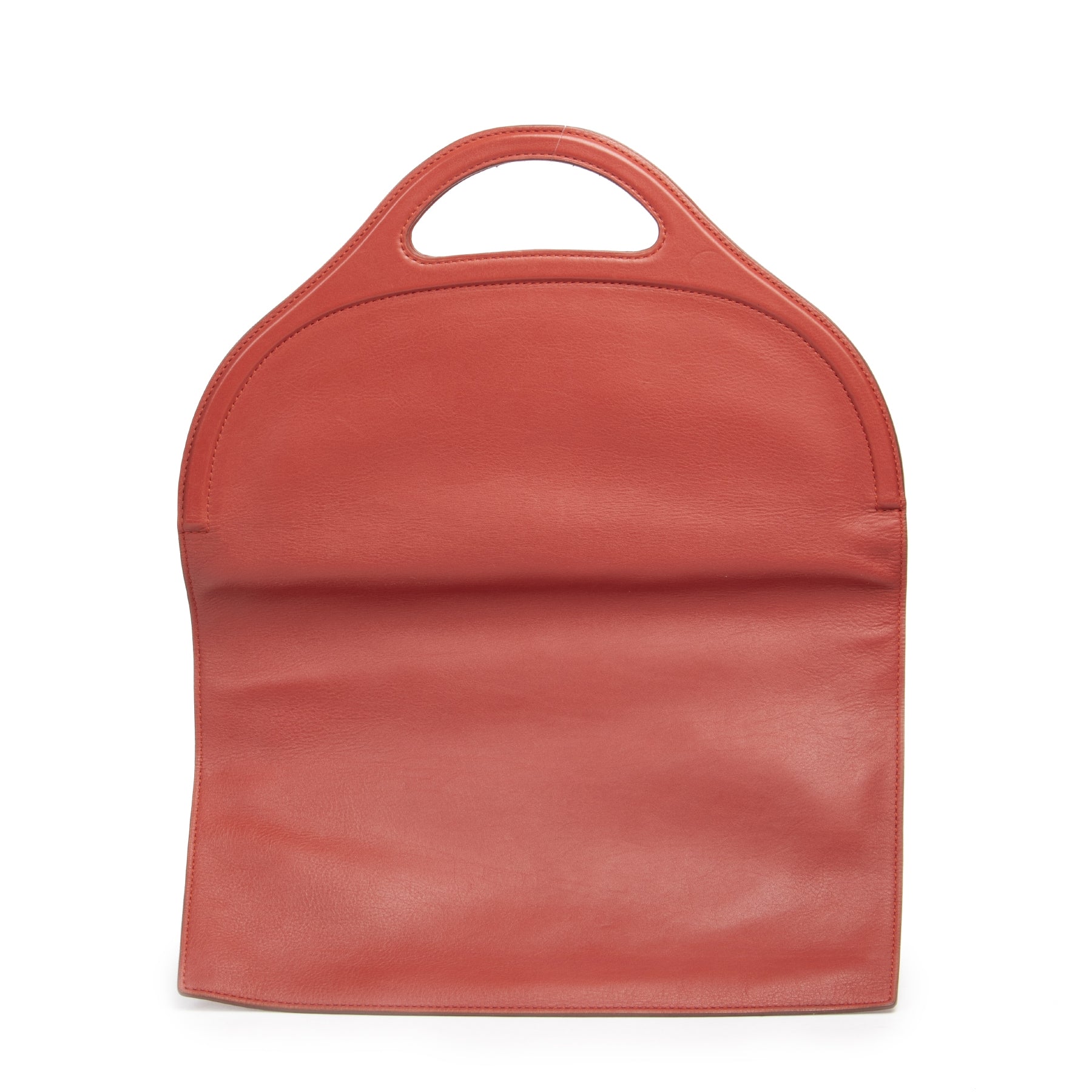 Authentieke Tweedehands Delvaux Red Fold Over Clutch designer bags fashion luxury vintage webshop safe secure online shopping