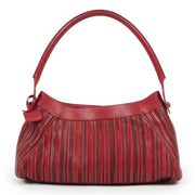 Delvaux Red Toile de Cuir Shoulder Bag