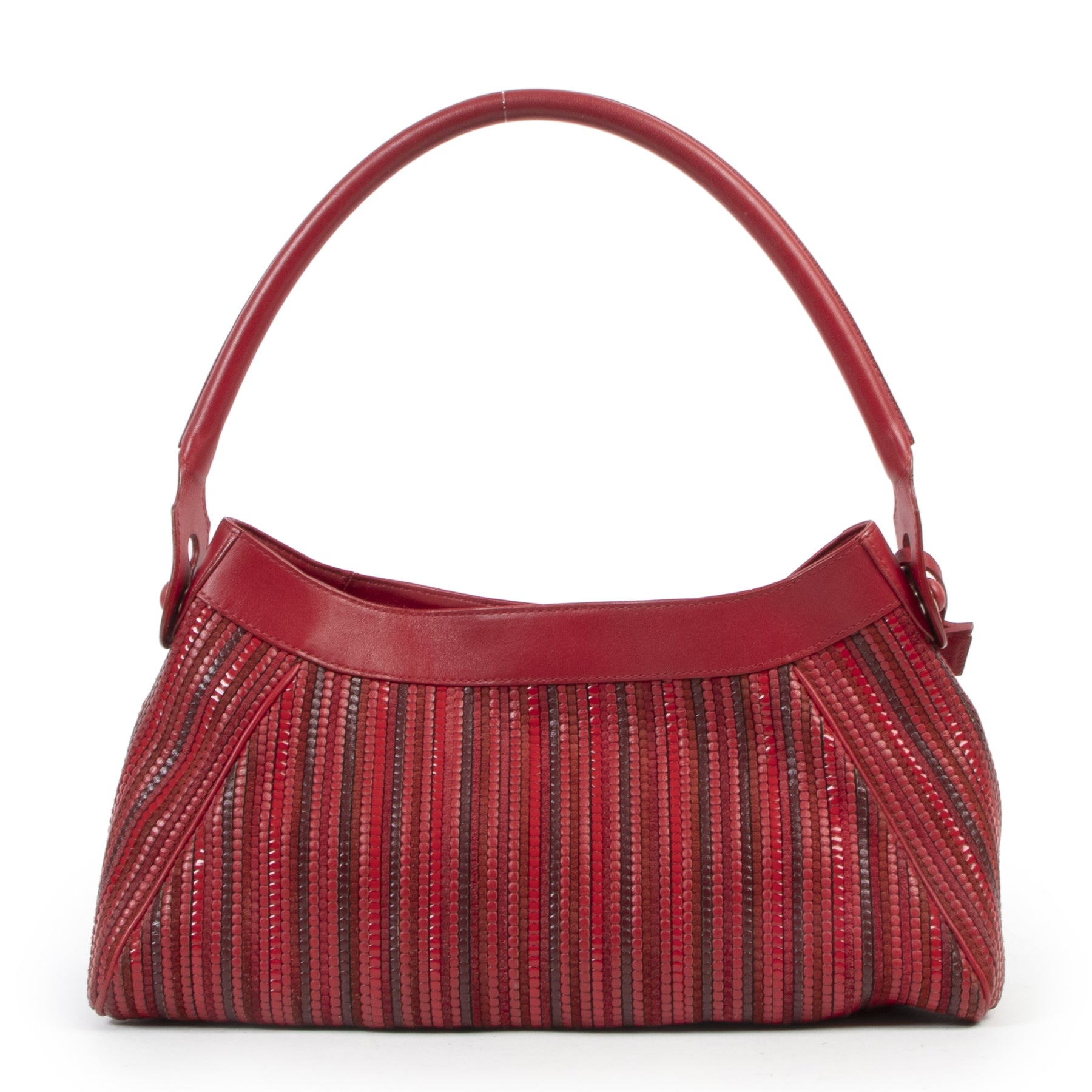 Delvaux Red Toile de Cuir Shoulder Bag