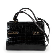 shop online second hand authentic Delvaux Tempête Mini Alligator Brillant Black Handbag at Labellov for the best price