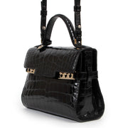 shop online second hand authentic Delvaux Tempête Mini Alligator Brillant Black Handbag at Labellov for the best price