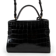 shop online second hand authentic Delvaux Tempête Mini Alligator Brillant Black Handbag at Labellov for the best price