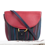 Authentieke tweedehands vintage Delvaux Multicolor Toile De cuir Crossbody Bag koop online webshop LabelLOV