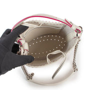 Shop safe online at Labellov in Antwerp this 100% authentic second hand Delvaux White Taurillon Soft Pin Mini Bucket Shoulder Bag