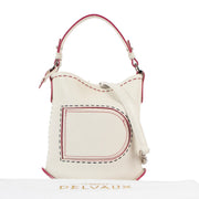 Shop safe online at Labellov in Antwerp this 100% authentic second hand Delvaux White Taurillon Soft Pin Mini Bucket Shoulder Bag