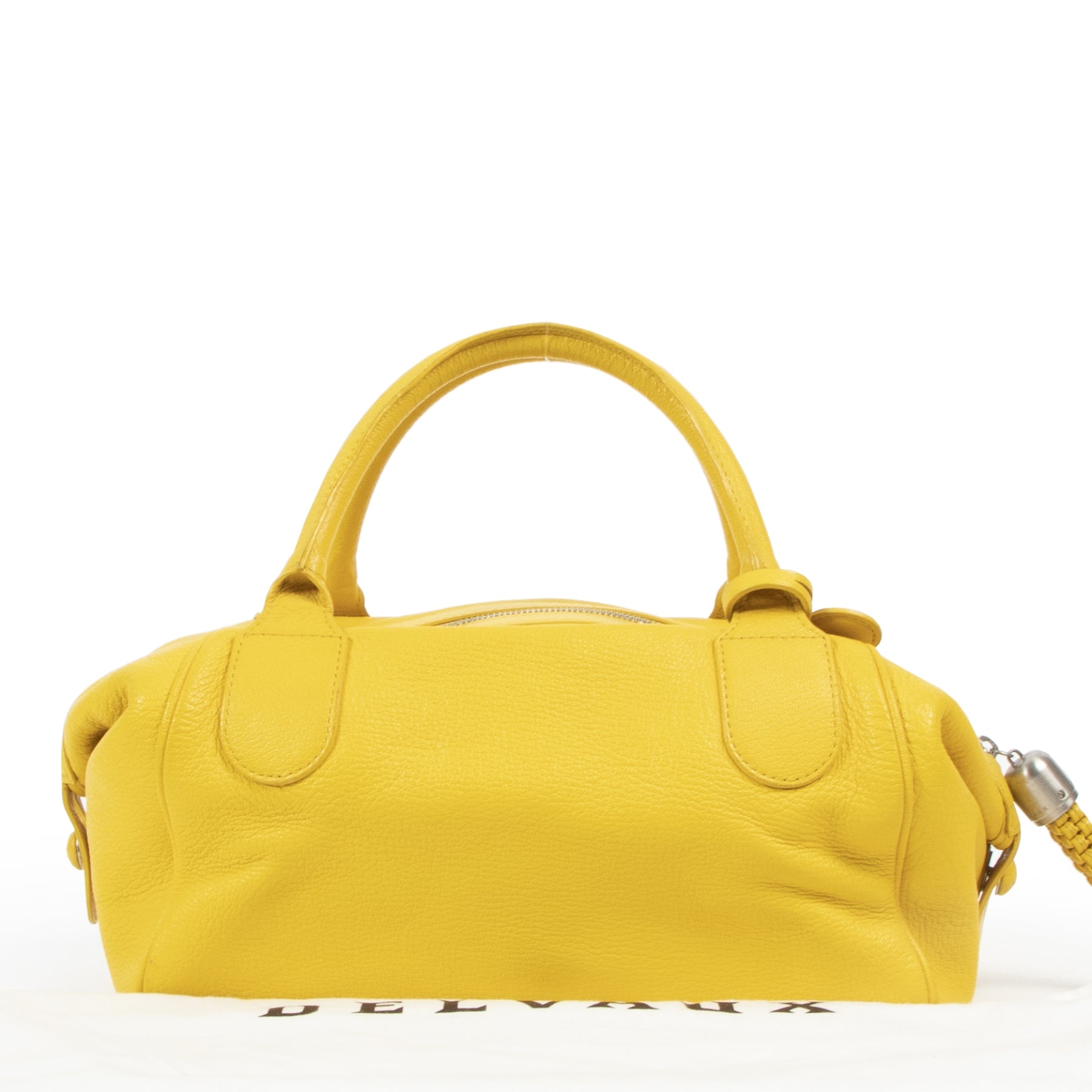 Delvaux Bright Yellow Cube Bag