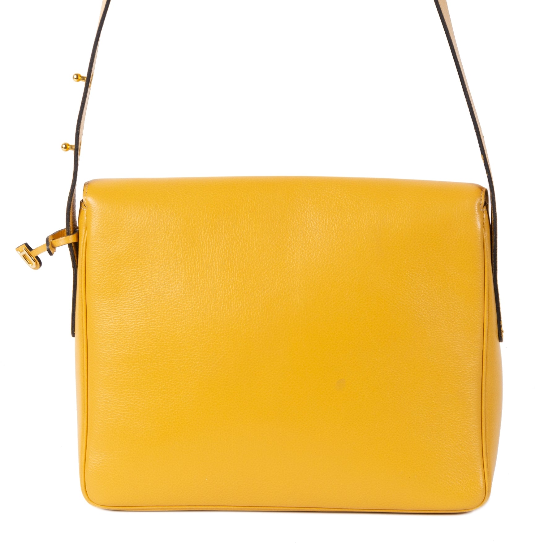Koop en verkoop uw authentieke Delvaux Ochre Yellow Leather Poirier Shoulder Bag