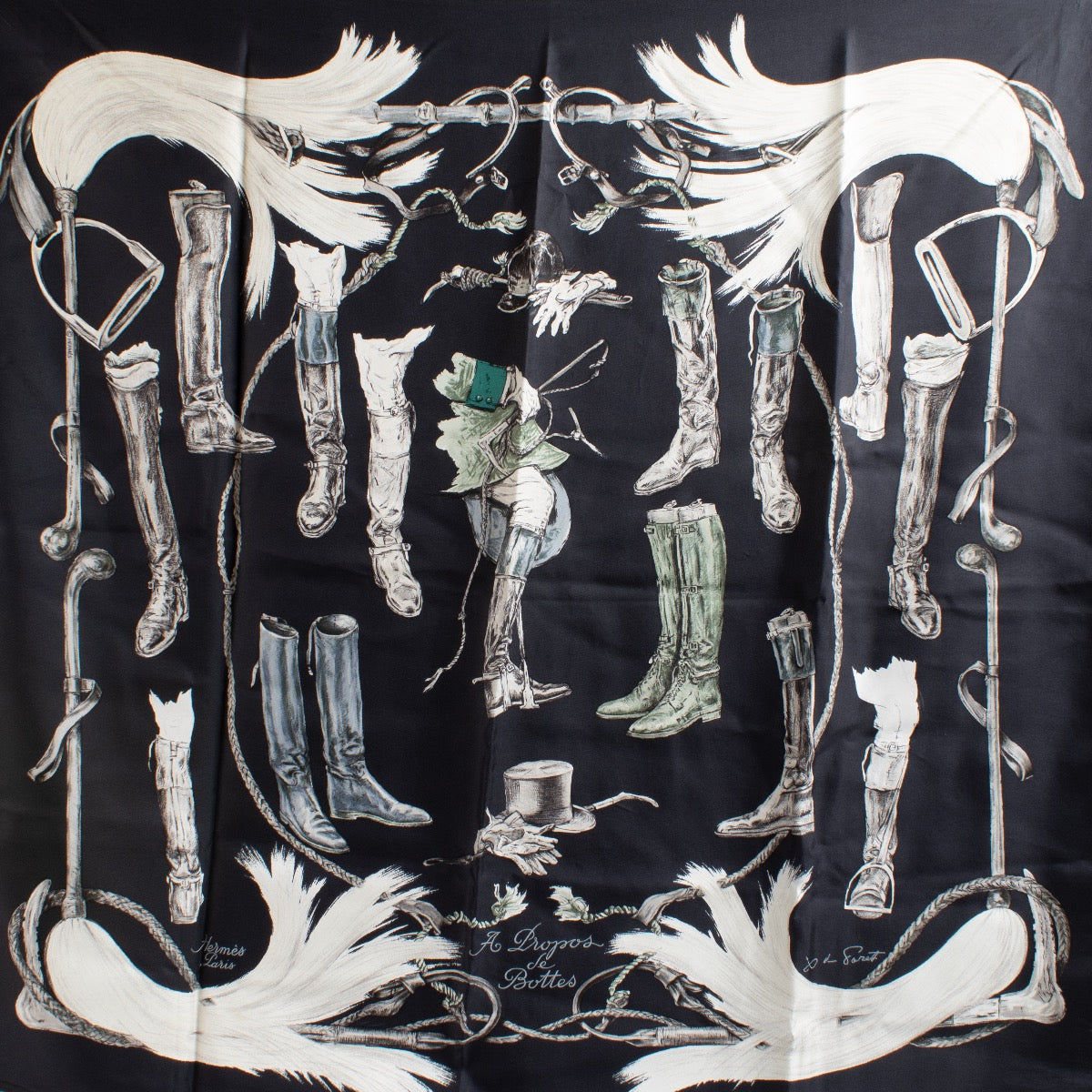 shop 100% authentic second hand Hermès Carré 90 A Propos De Bottes Silk Scarf on Labellov.com