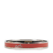 Authentieke Tweedehands Hermès Red Enamel Caleche Narrow Bangle Bracelet PHW juiste prijs veilig online shoppen luxe merken webshop winkelen Antwerpen België mode fashion
