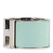 Authentic secondhand Hermès Turquois Enamel Clic Clac H Wide Bracelet PHW designer accessories fashion luxury vintage webshop safe secure online shopping