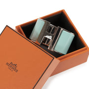 Authentieke Tweedehands Hermès Turquois Enamel Clic Clac H Wide Bracelet PHW juiste prijs veilig online shoppen luxe merken webshop winkelen Antwerpen België mode fashion