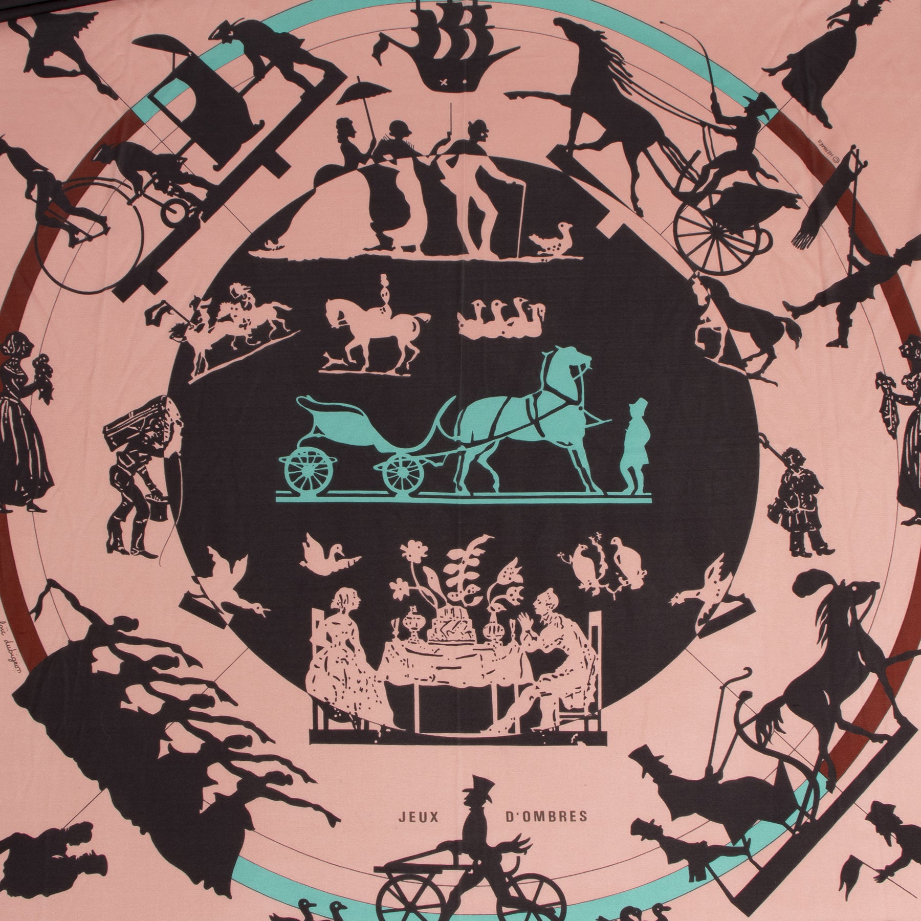 Authentic secondhand Hermès Jeux d'Ombres Silk Scarf designer accessories fashion luxury vintage webshop safe secure online shopping
