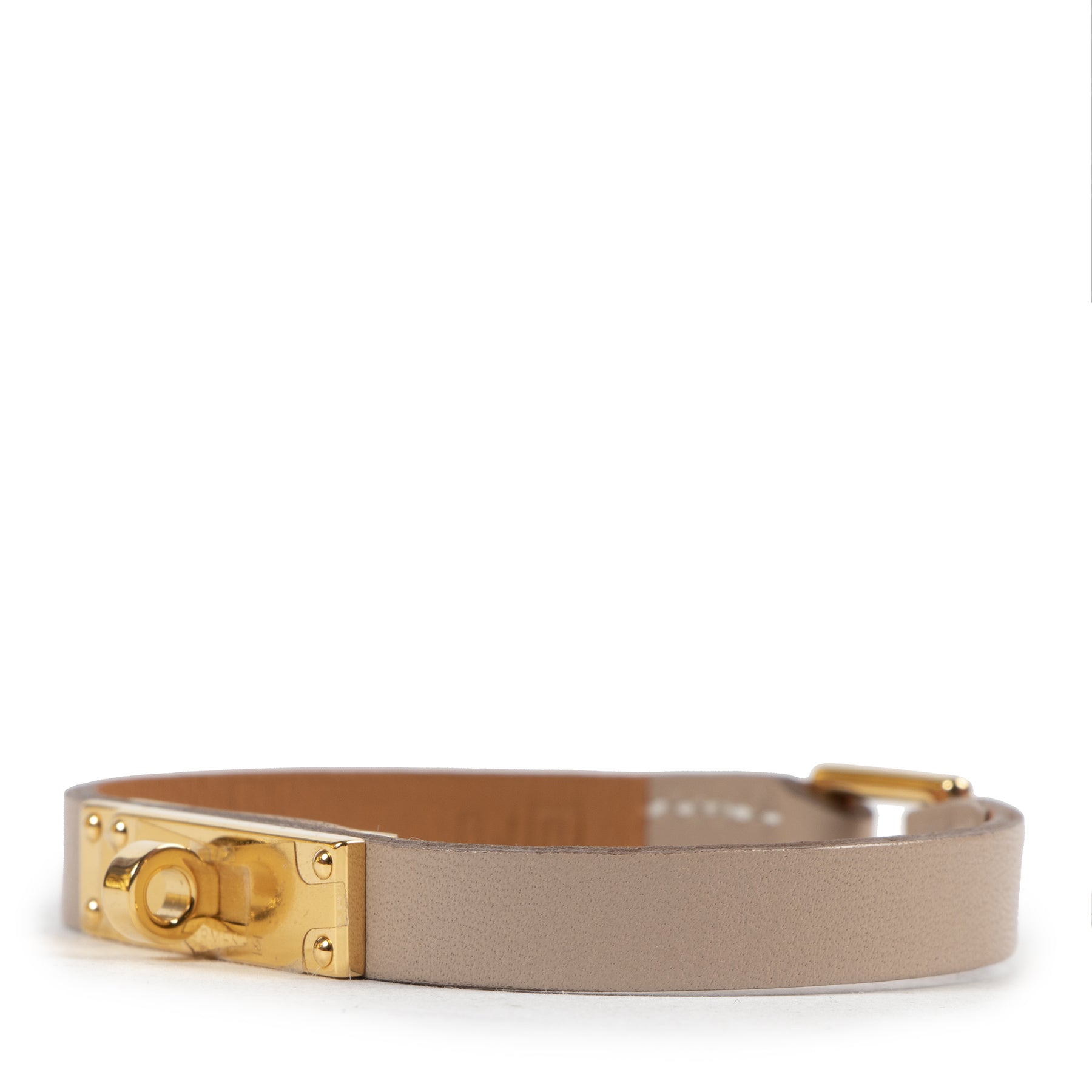 Authentic secondhand Hermès Argile Micro Kelly Leather Bracelet designer accessories fashion luxury vintage webshop safe secure online shopping