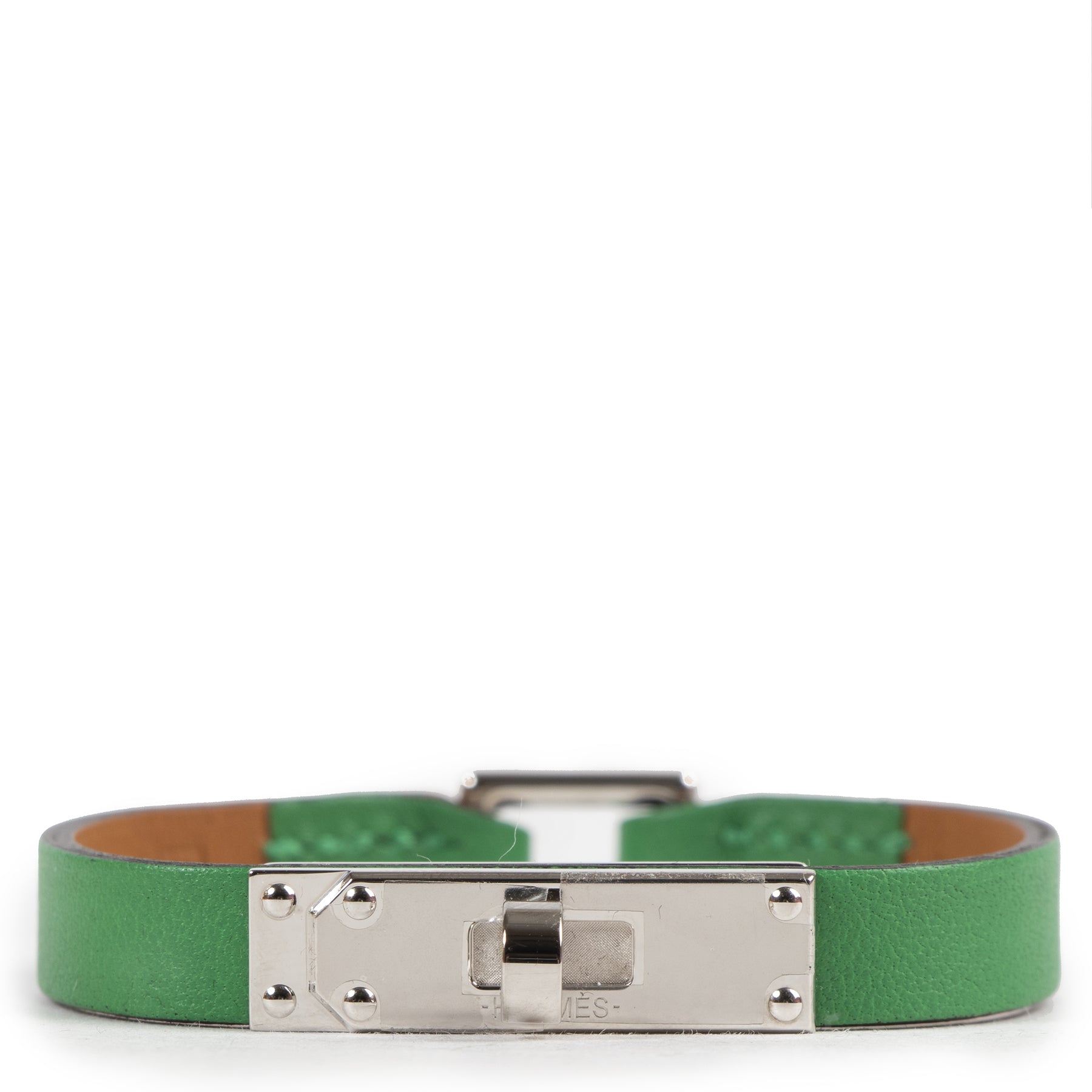 Hermès Micro Kelly Vert Bambou Leather Bracelet for the best price