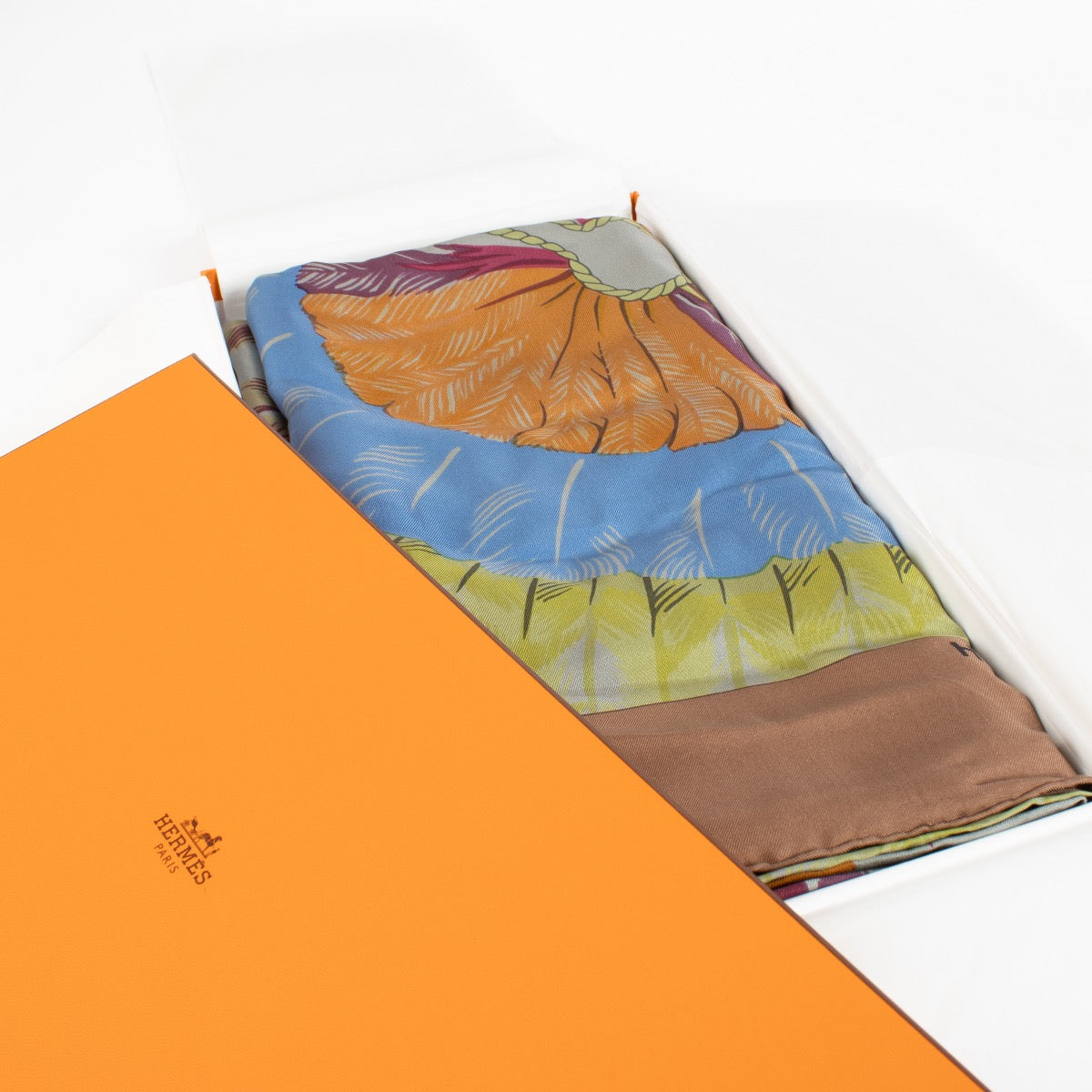 authentic preloved Hermès Brasil multicolor 140 scarf on Labellov.com