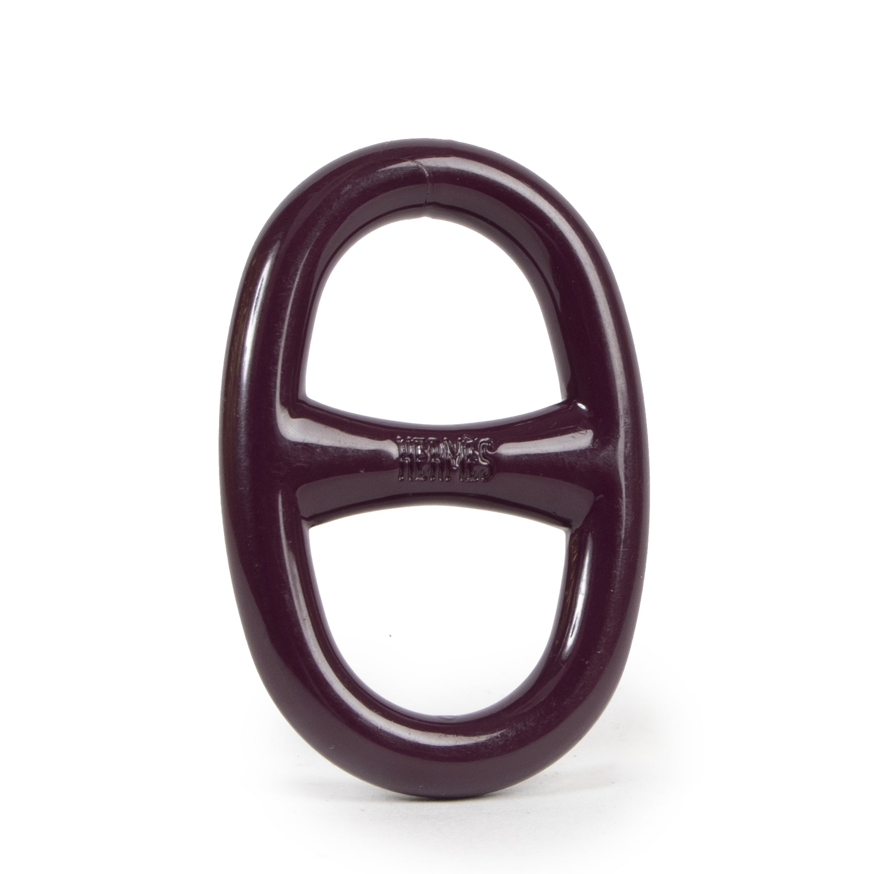 Authentieke Tweedehands Hermès Purple Lacquer Chain d'Ancre Scarf Ring juiste prijs veilig online shoppen luxe merken webshop winkelen Antwerpen België mode fashion