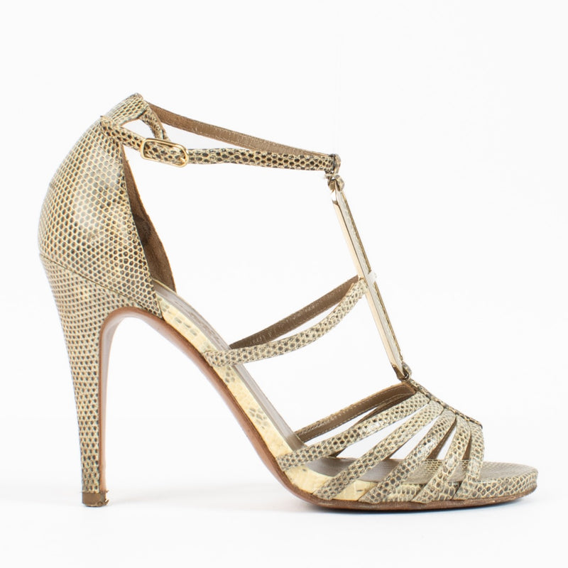 authentic preloved Hermès Icone Lizard Heels on Labellov.com