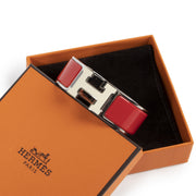 Hermès Clic Clac H Bracelet Red & White PHW