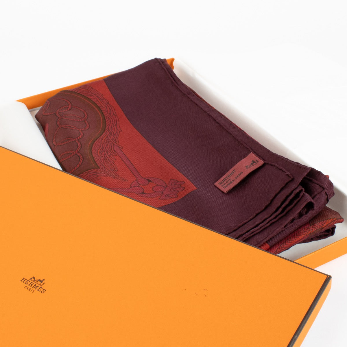 authentic preloved Hermès Burgundy Shawl on Labellov.com