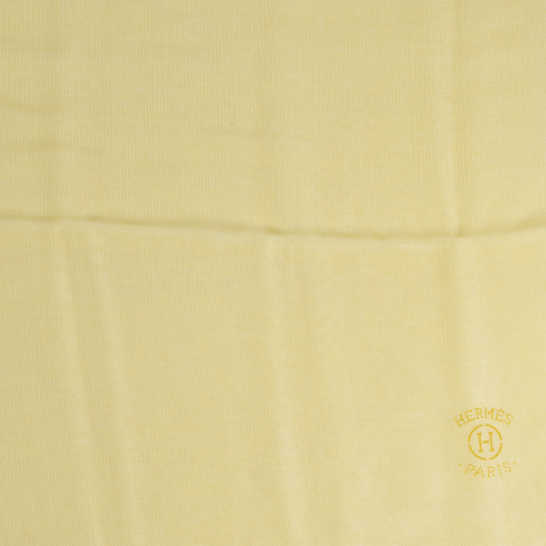 Authentic secondhand Hermès Yellow Cashmere Scarf designer accessories fashion luxury vintage webshop safe secure online shopping