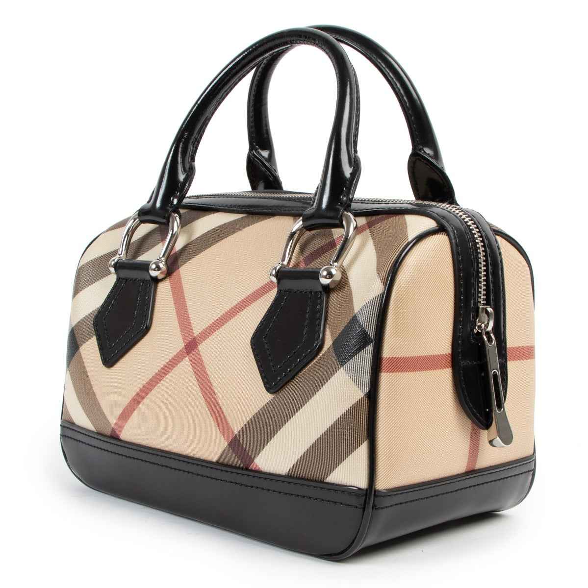 Burberry Check Small Boston Bag