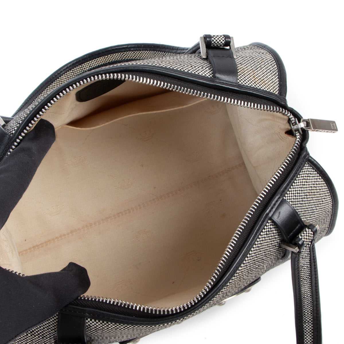 Delvaux Grey Astrid MM Boston Bag