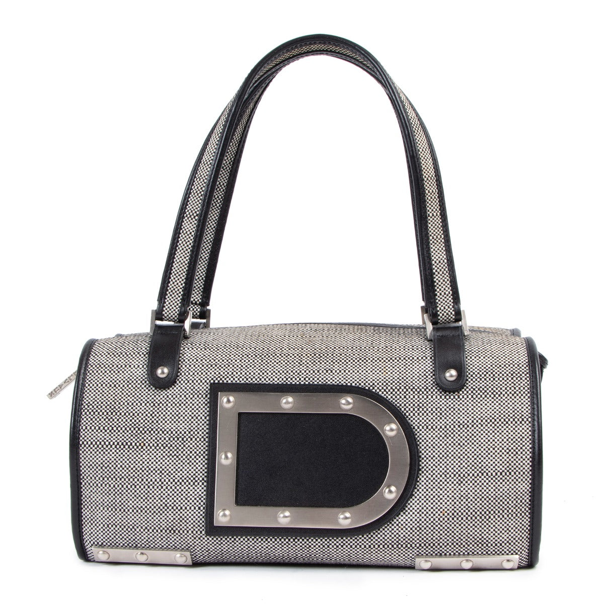 Delvaux Grey Astrid MM Boston Bag