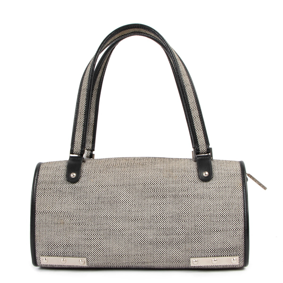 Delvaux Grey Astrid MM Boston Bag