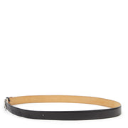 Authentieke Tweedehands Delvaux Black Leather Silver D Belt - Size 120 juiste prijs veilig online shoppen luxe merken webshop winkelen Antwerpen België mode fashion