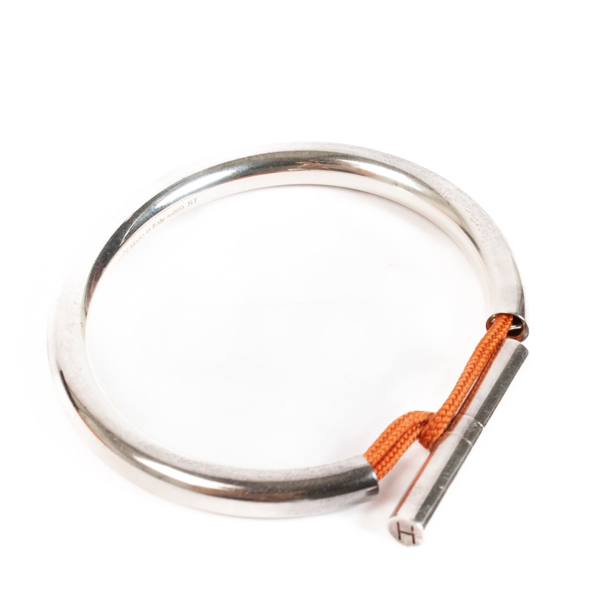 shop 100% authentic second hand Hermès Sterling Silver Fregate ST Orange Bracelet on Labellov.com