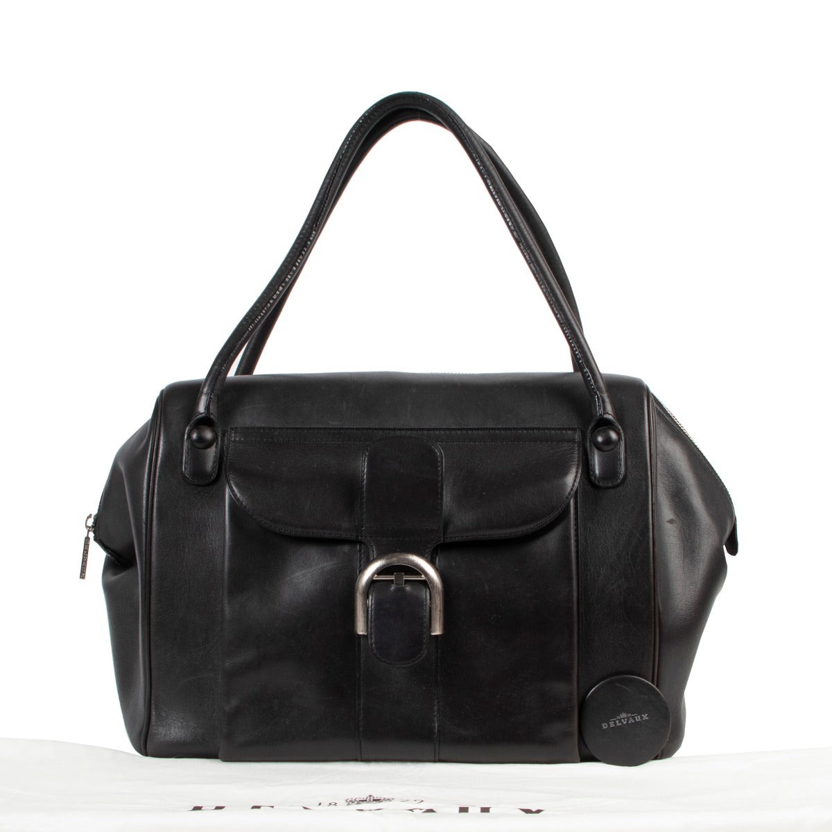 Delvaux Black Brillant 12H Fauve Bourgogne Bag