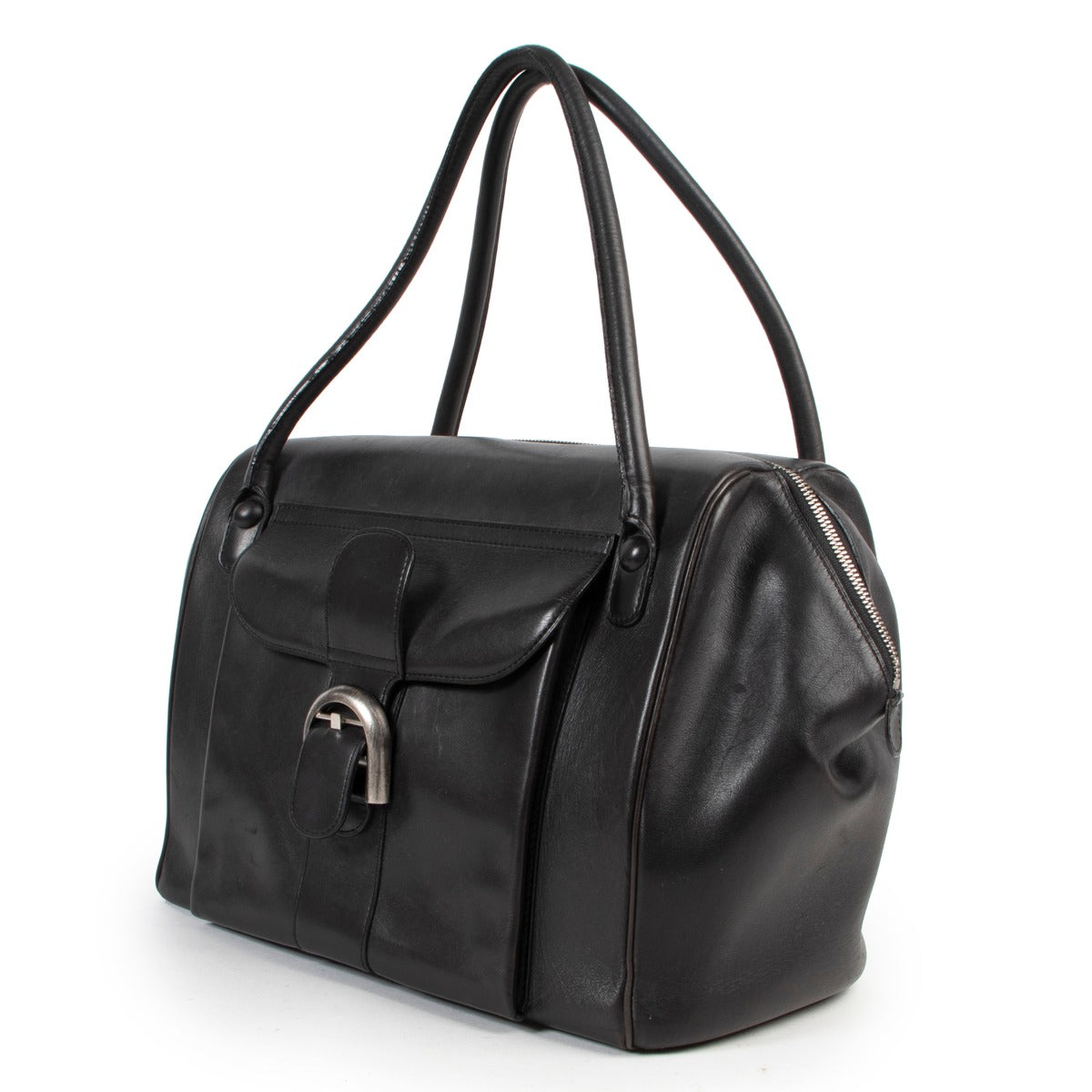 Delvaux Black Brillant 12H Fauve Bourgogne Bag in good condition