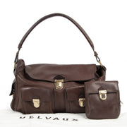koop en verkoop uw authentieke designer handtassen aan de beste prijs Delvaux Coquin Poches Brown Bridon Shoulder Bag