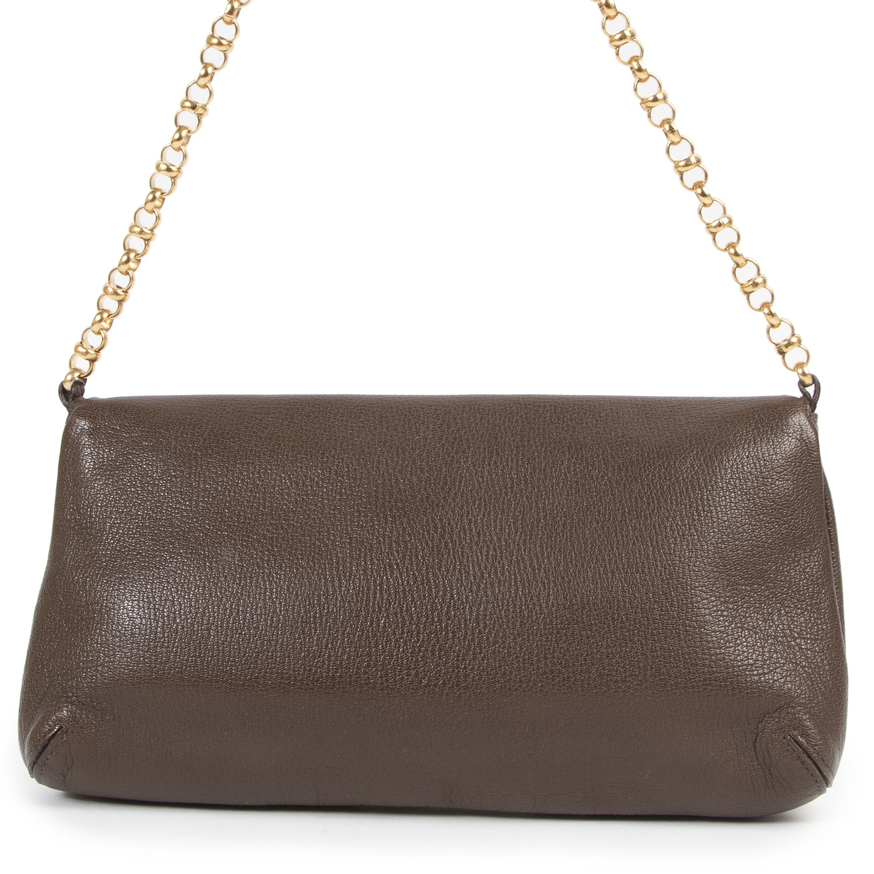 Delvaux Brown Suede Patchwork Louise Chain Shoulder Bag for the best price
