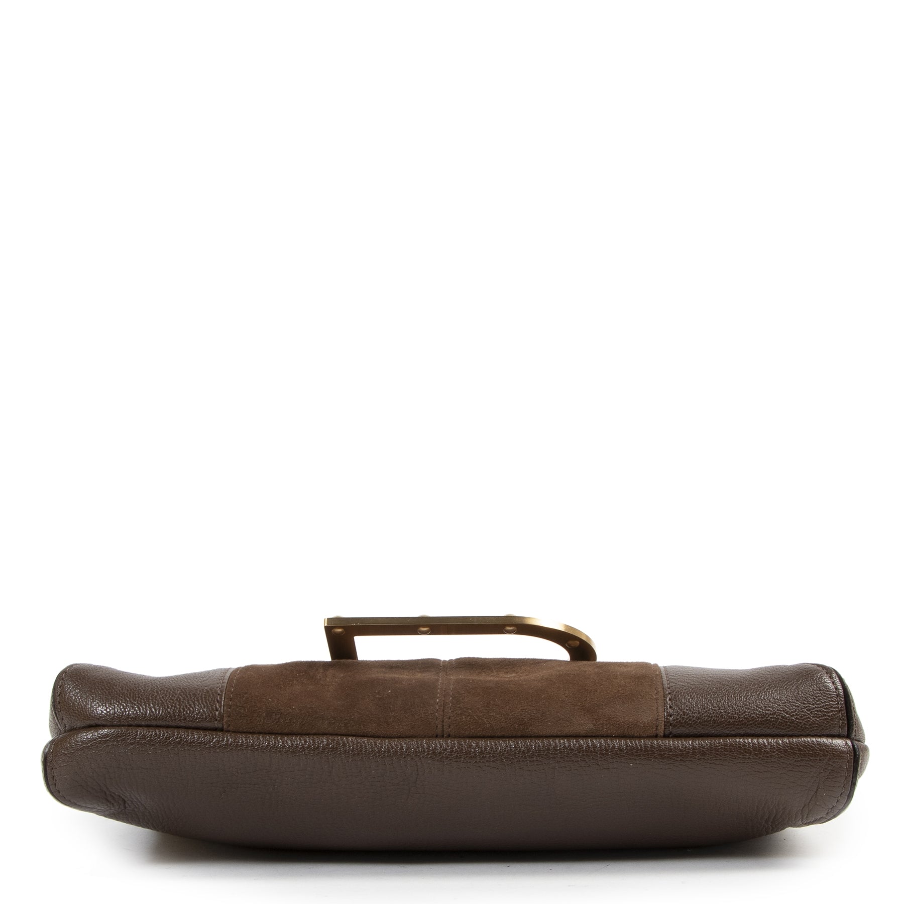 Delvaux Brown Suede Patchwork Louise Chain Shoulder Bag