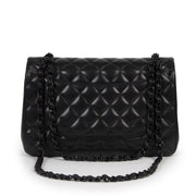 Authentic second-hand vintage Chanel So Black Classic Jumbo Flap Bag buy online webshop LabelLOV