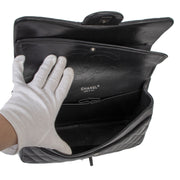 Authentic second-hand vintage Chanel So Black Classic Jumbo Flap Bag buy online webshop LabelLOV