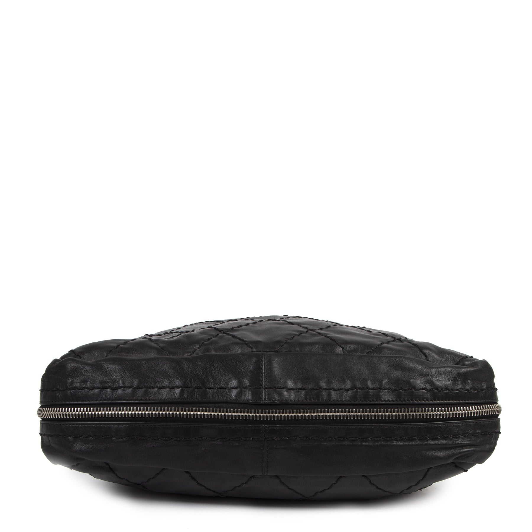 Authentic secondhand Chanel Black Expandable Zip Around Frame Bag designer bags luxury vintage webshop fashion safe secure online shopping