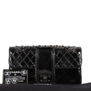 Authentic secondhand Chanel Black Patent Leather Madison Flap Bag designer bags luxury vintage webshop fashion safe secure online shopping