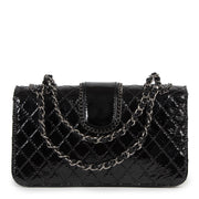 Authentieke Tweedehands Chanel Black Patent Leather Madison Flap Bag juiste prijs veilig online shoppen luxe merken webshop winkelen Antwerpen België mode fashion