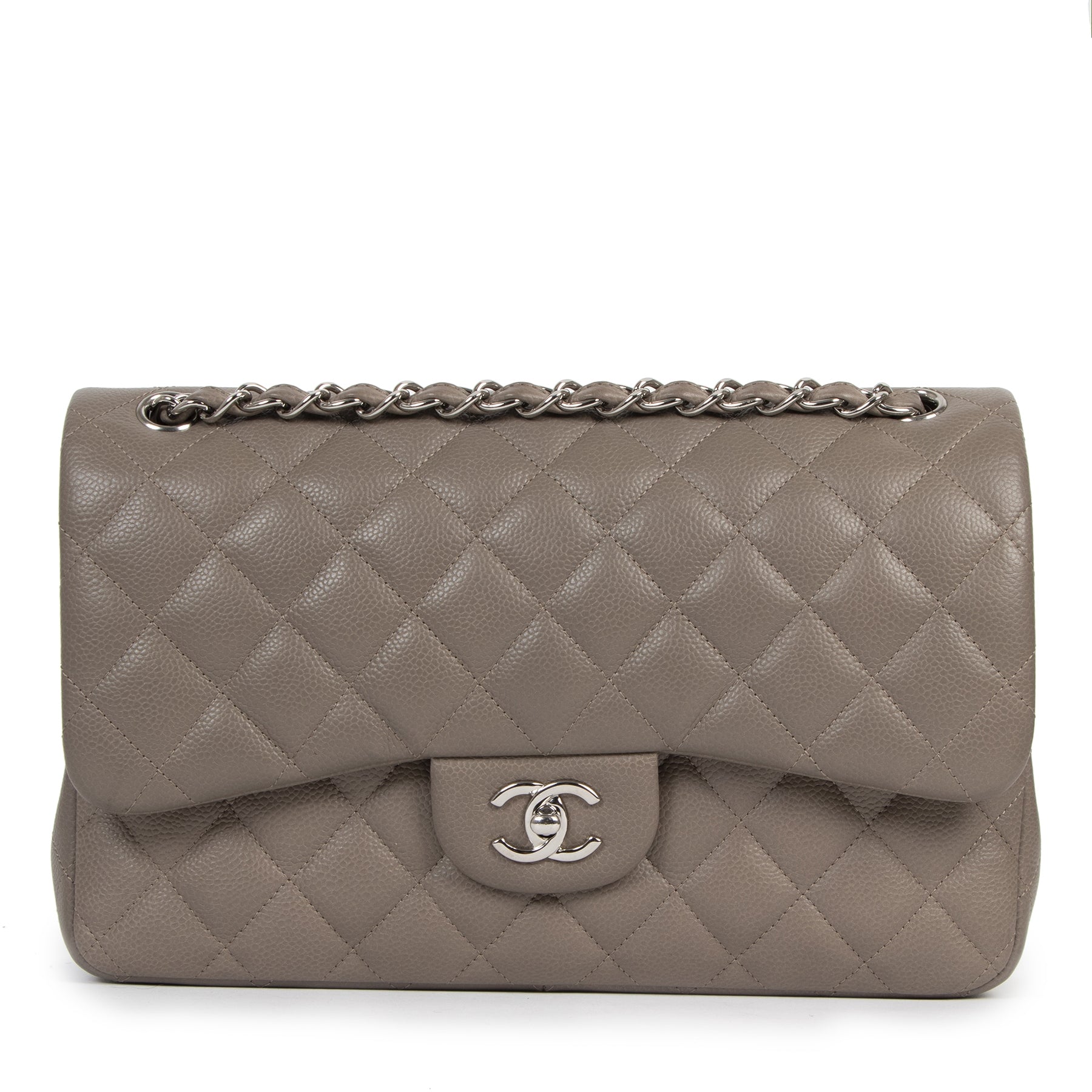 Chanel Jumbo Classic Flap Bag Caviar Taupe PHW for the best price