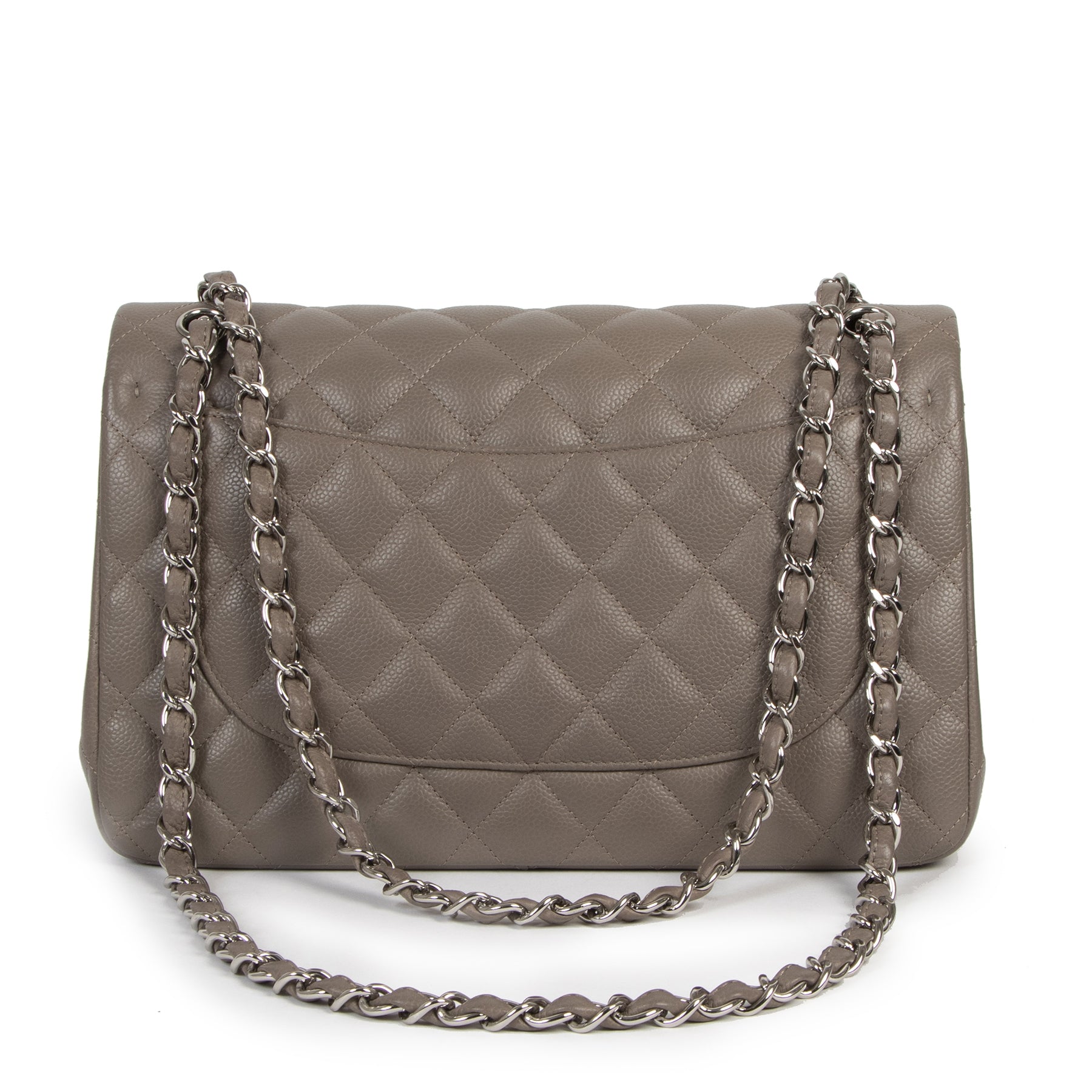 We buy and sell your authentic Chanel Jumbo Classic Flap Bag Caviar Taupe PHW