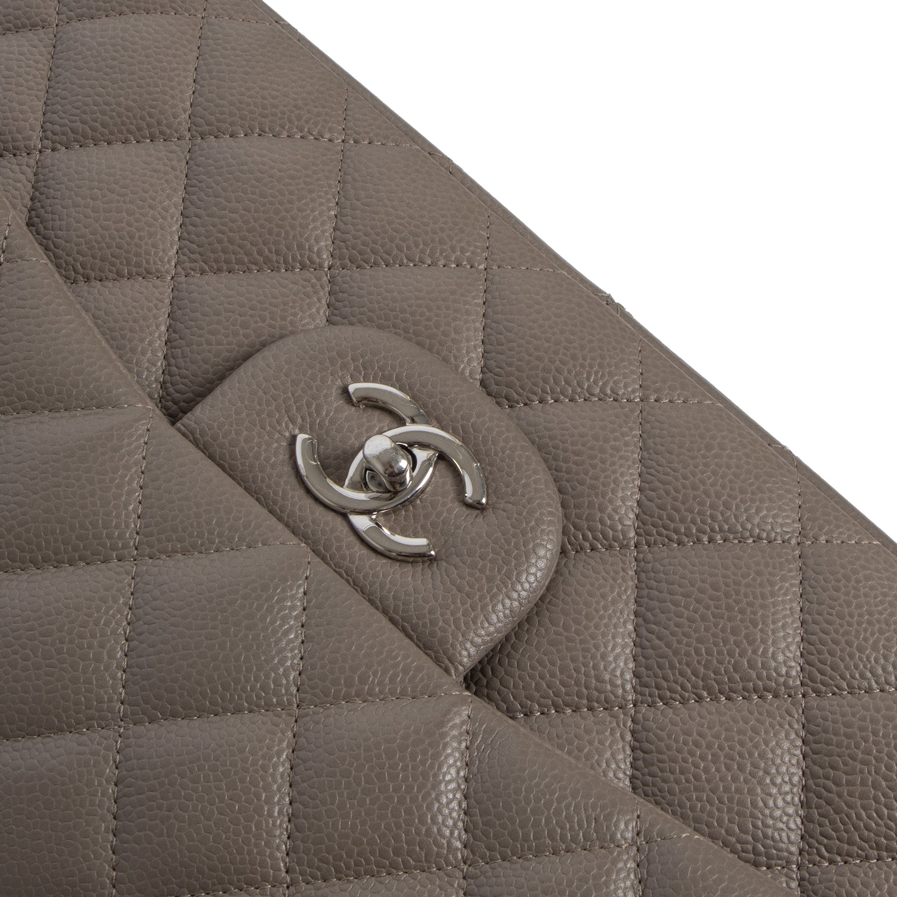 Chanel Jumbo Classic Flap Bag Caviar Taupe PHW