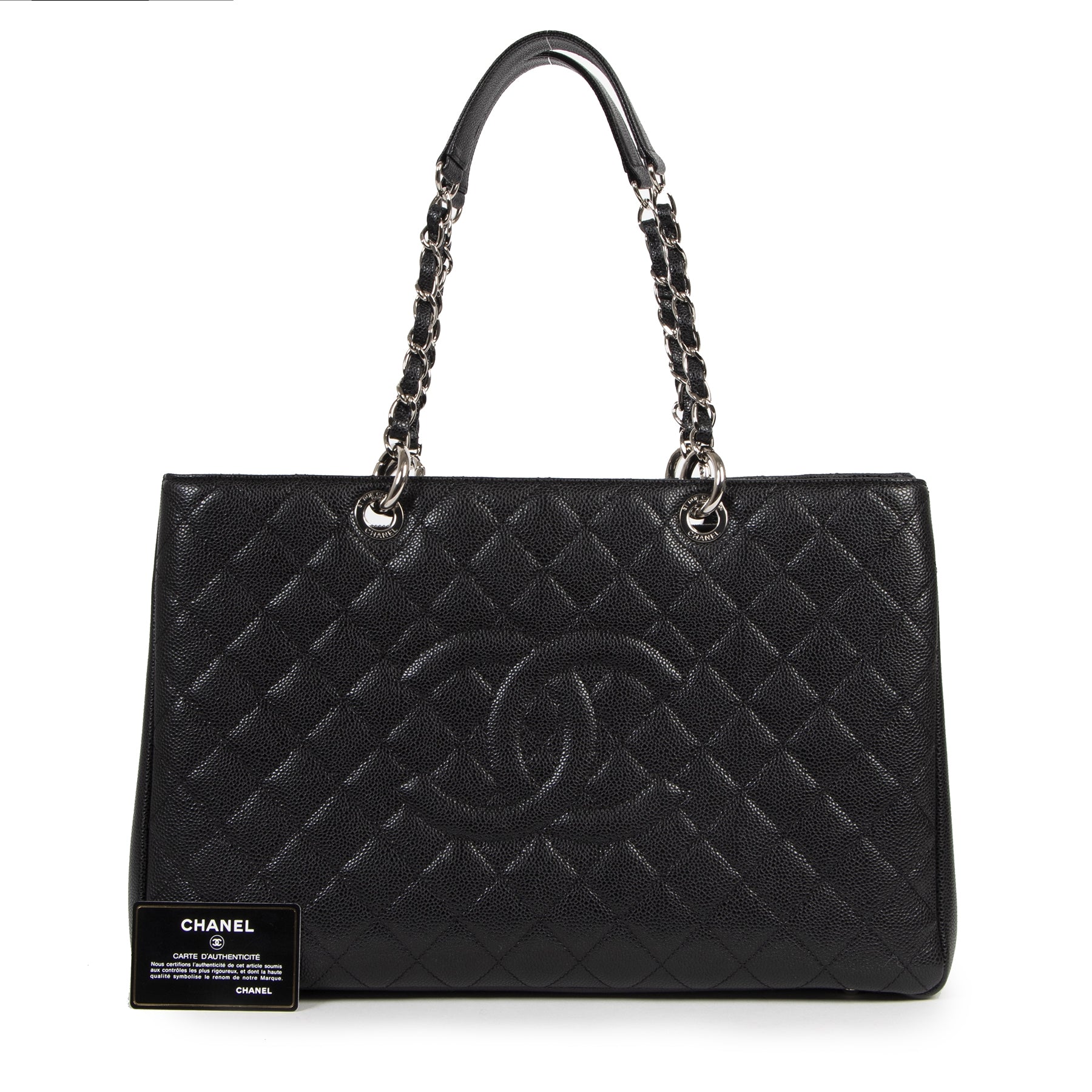 Authentic second-hand vintage Chanel Black GST Xl Tote Bag buy online webshop LabelLOV