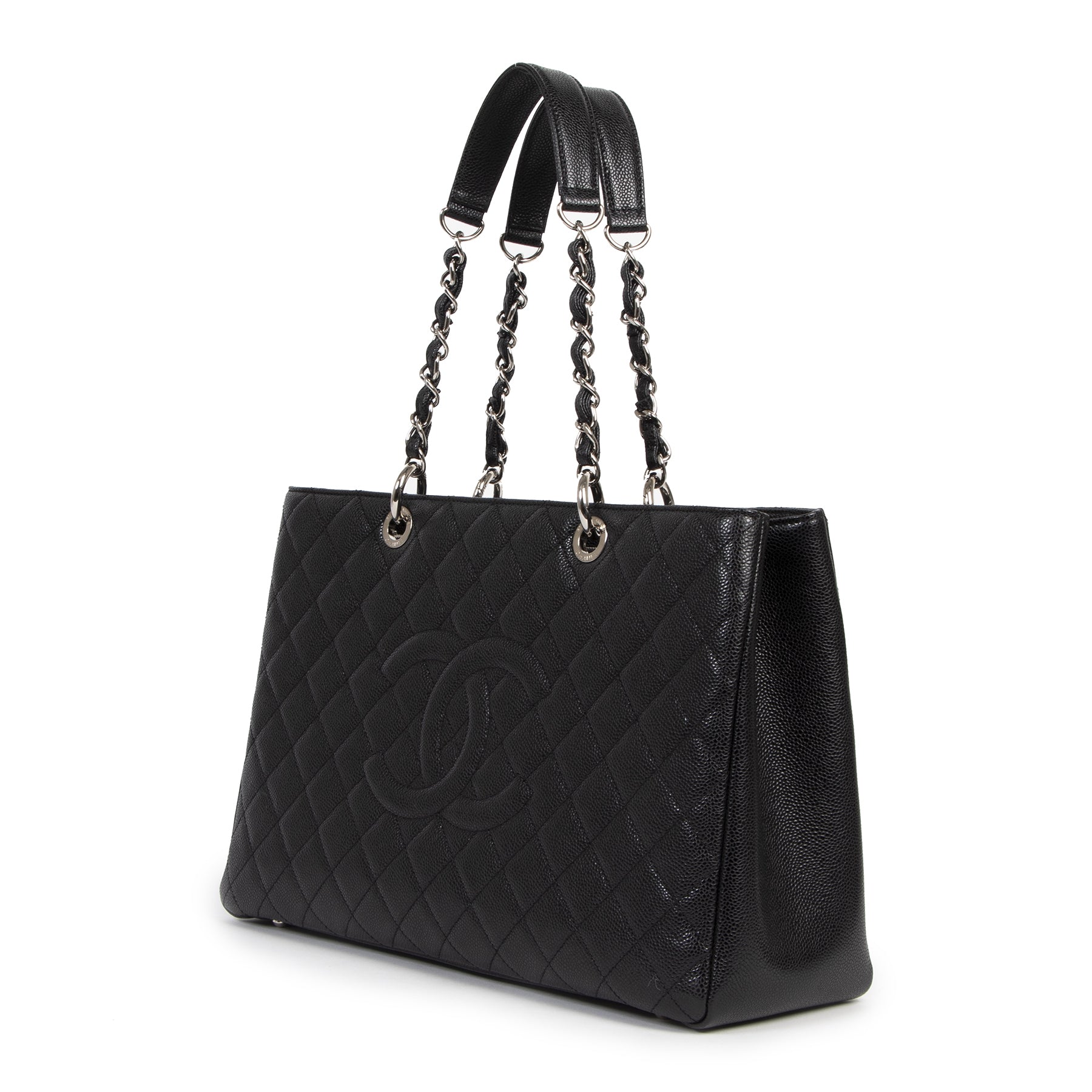 Authentique seconde-main vintage Chanel Black GST Xl Tote Bag achète en ligne webshop LabelLOV