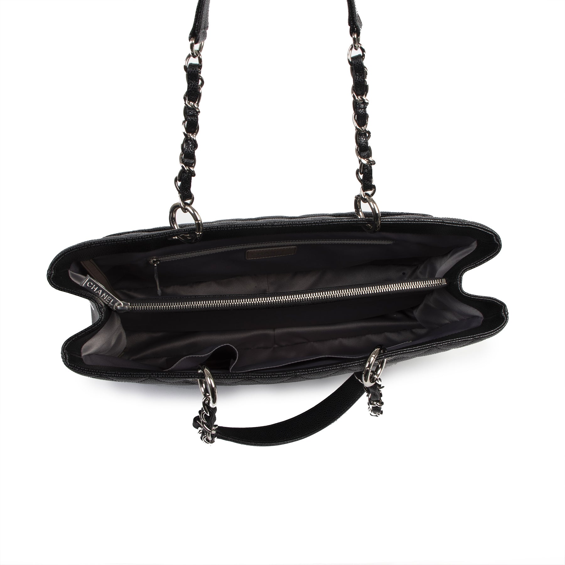Authentieke tweedehands vintage Chanel Black GST Xl Tote Bag koop online webshop LabelLOV