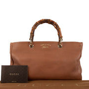 Gucci Camel Calf Leather Medium Bamboo Shopper